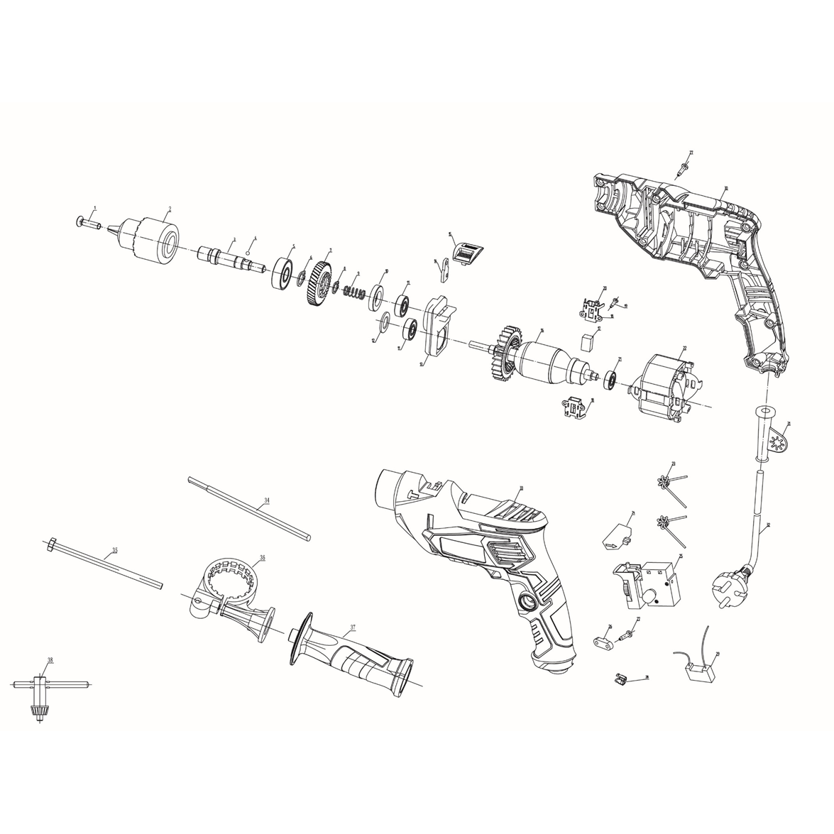 Дрели ударные DS-900