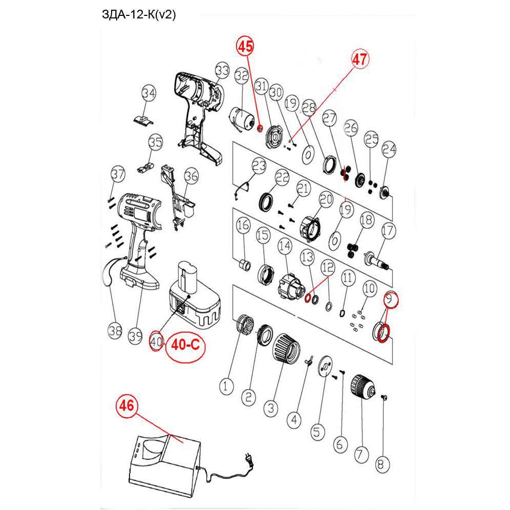 Дрель - шуруповерт ЗДА-12-К