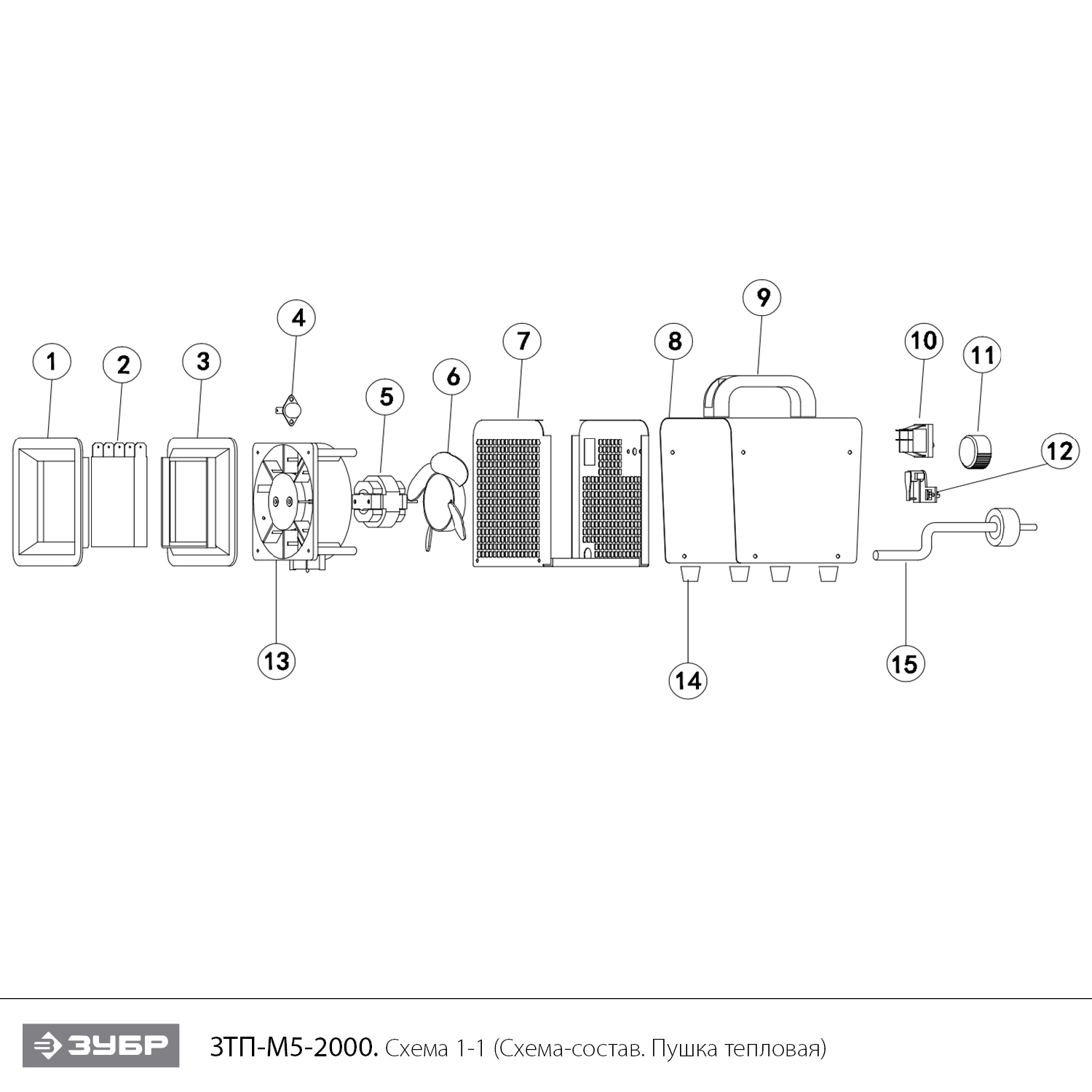 Пушка тепловая, керамический нагреватель ЗТП-М5-2000